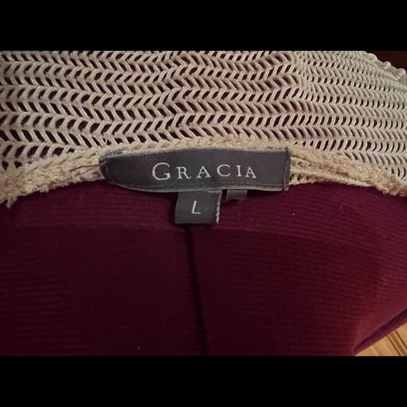 Gracia zip sleeve net blouse size L - Picture 4 of 6